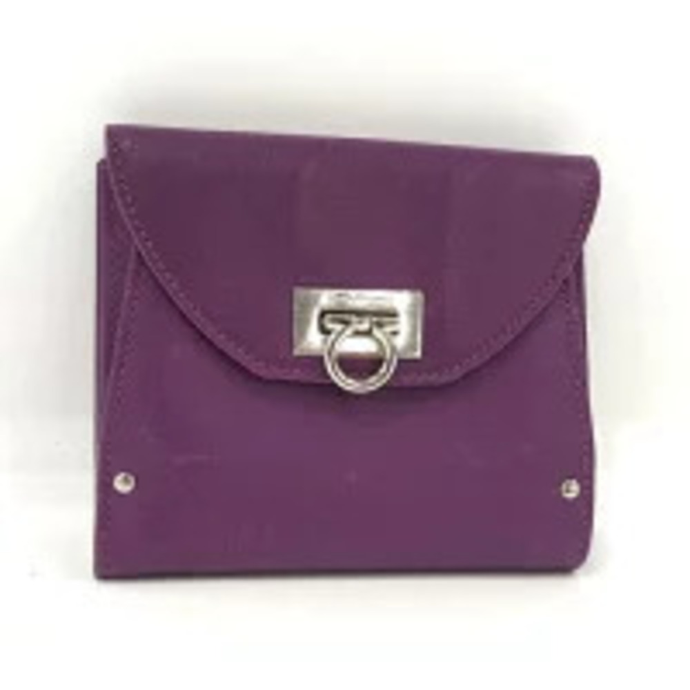 Salvatore Ferragamo wallet Gancini leather purple